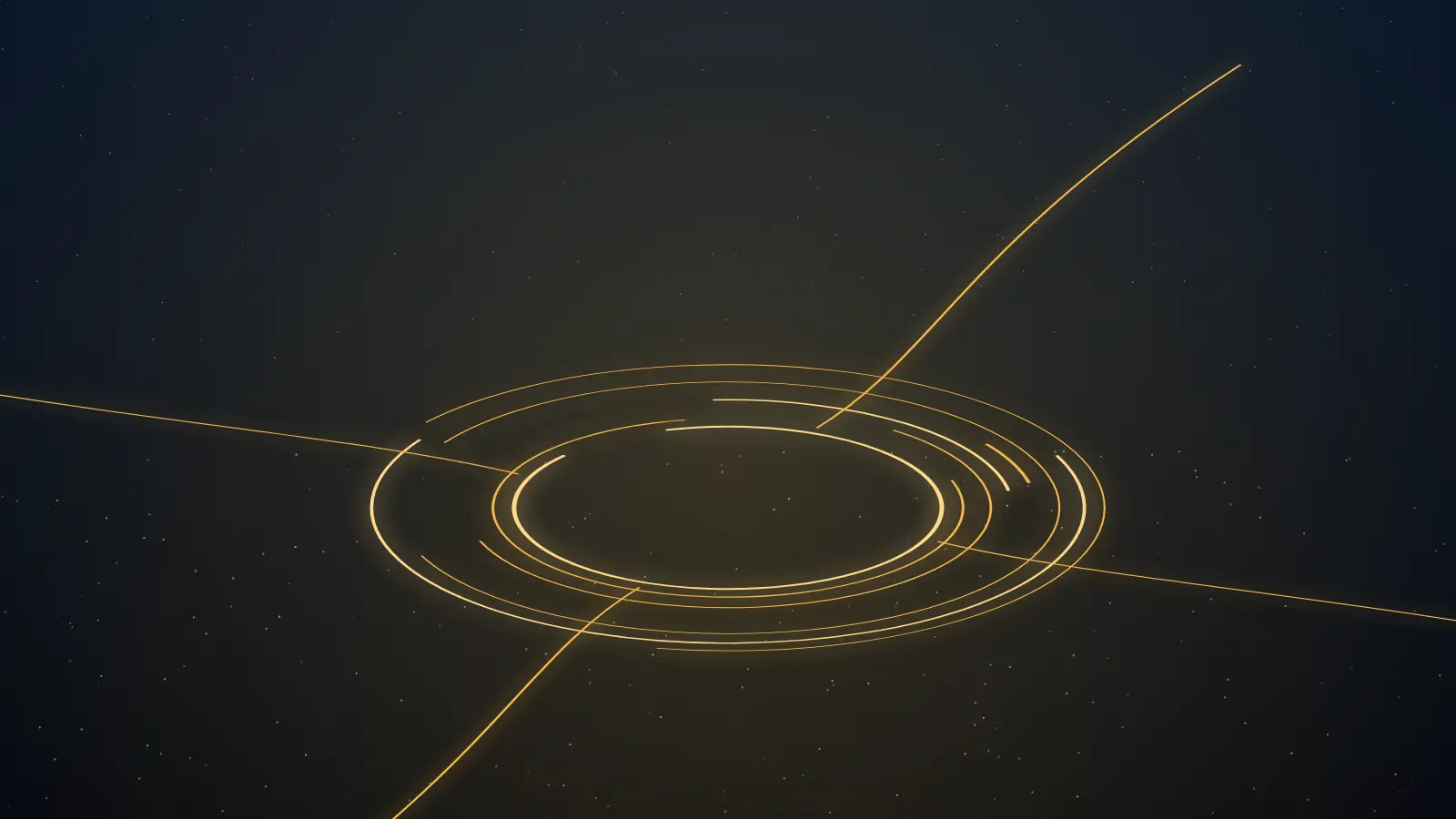 Highway interchange drawn as glowing rings at night: the circle of trucking.